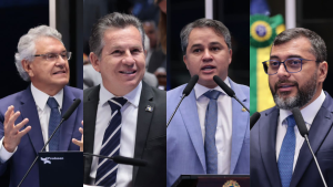 Ronaldo Caiado, Mauro Mendes, Efraim Filho e Wilson Lima